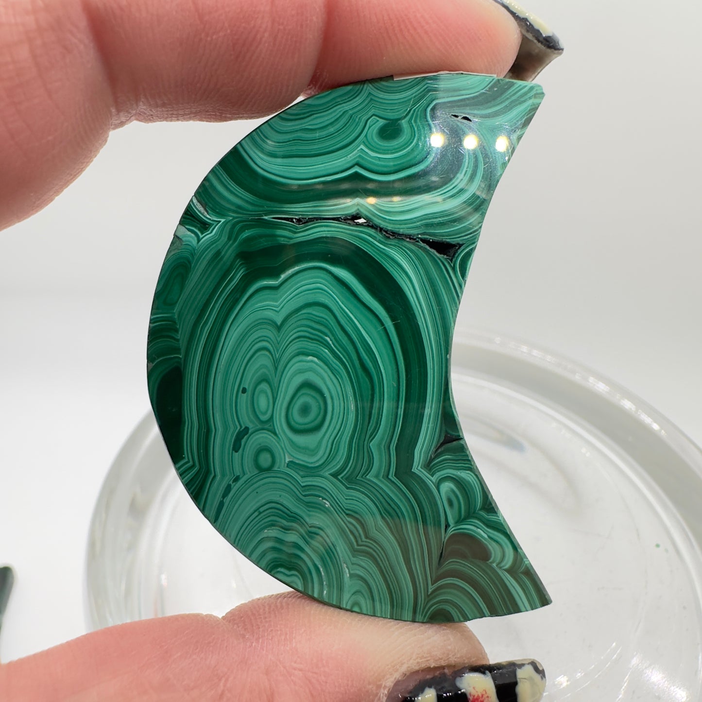 Malachite Crescent Moons Imperfect - Katie's Mystic Crystals