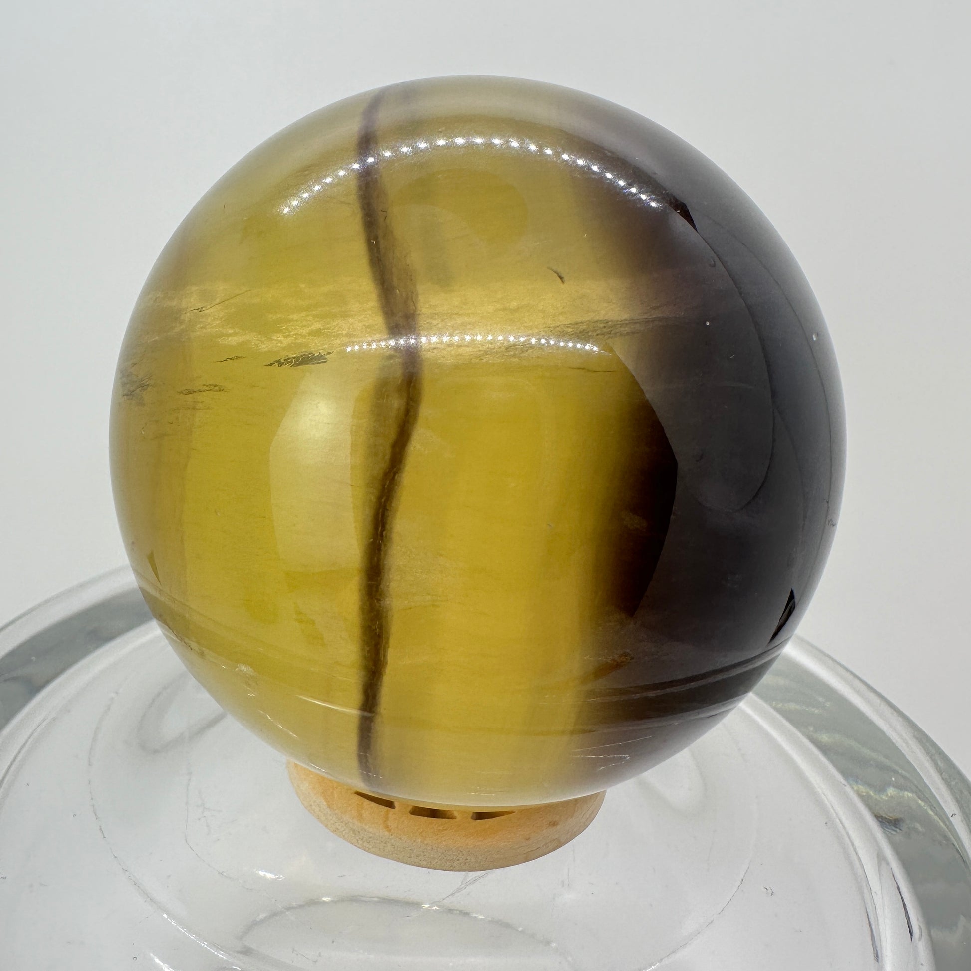 68mm Yellow Fluorite Sphere - Katie's Mystic Crystals