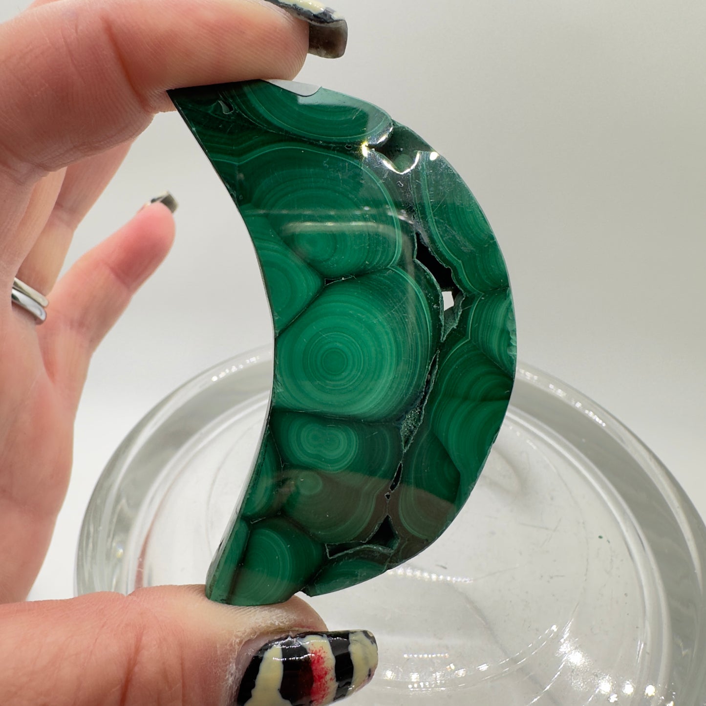 Malachite Crescent Moons Imperfect - Katie's Mystic Crystals