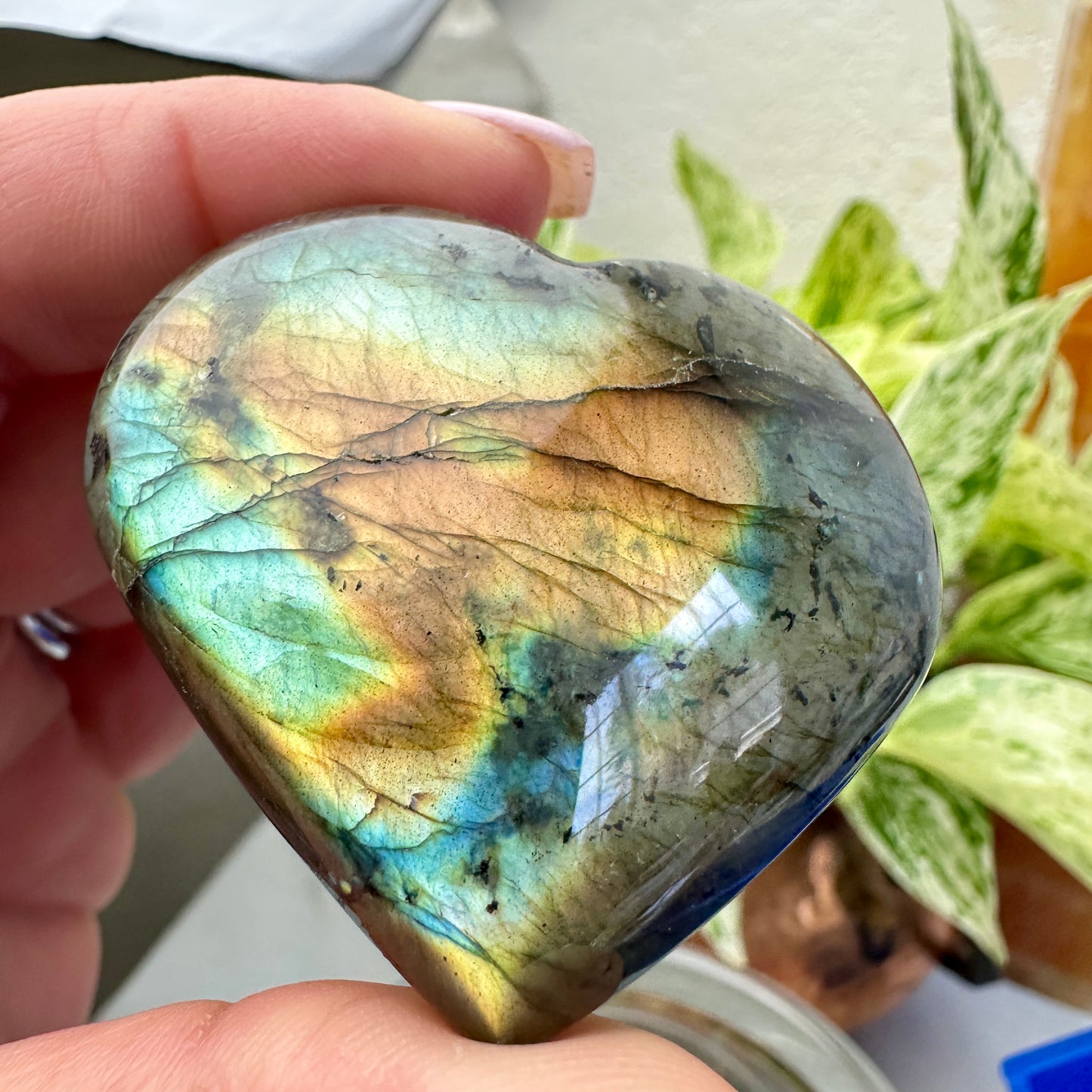 Labradorite Heart