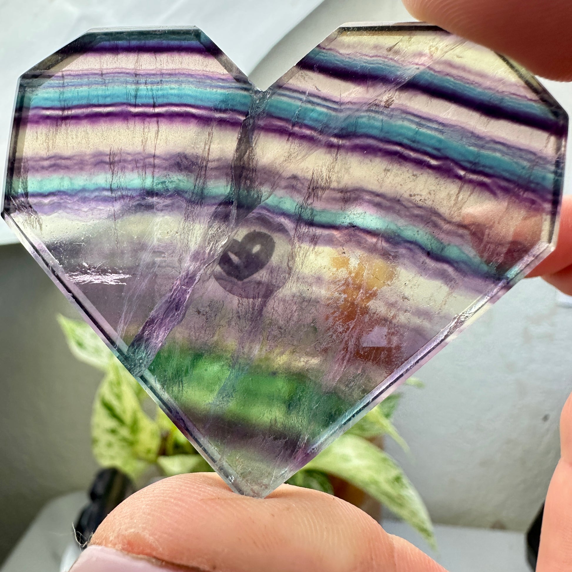 Rainbow Fluorite Heart - Intuitive Pick - Katie's Mystic Crystals