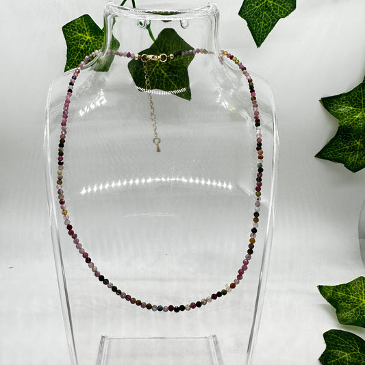Minimalist Watermelon Tourmaline Necklace - Katie's Mystic Crystals