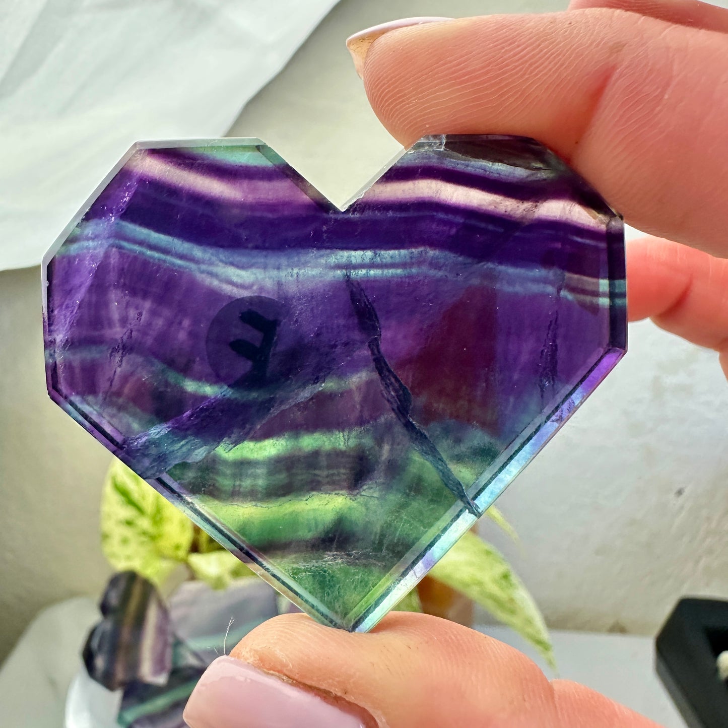 Rainbow Fluorite Heart - Intuitive Pick - Katie's Mystic Crystals