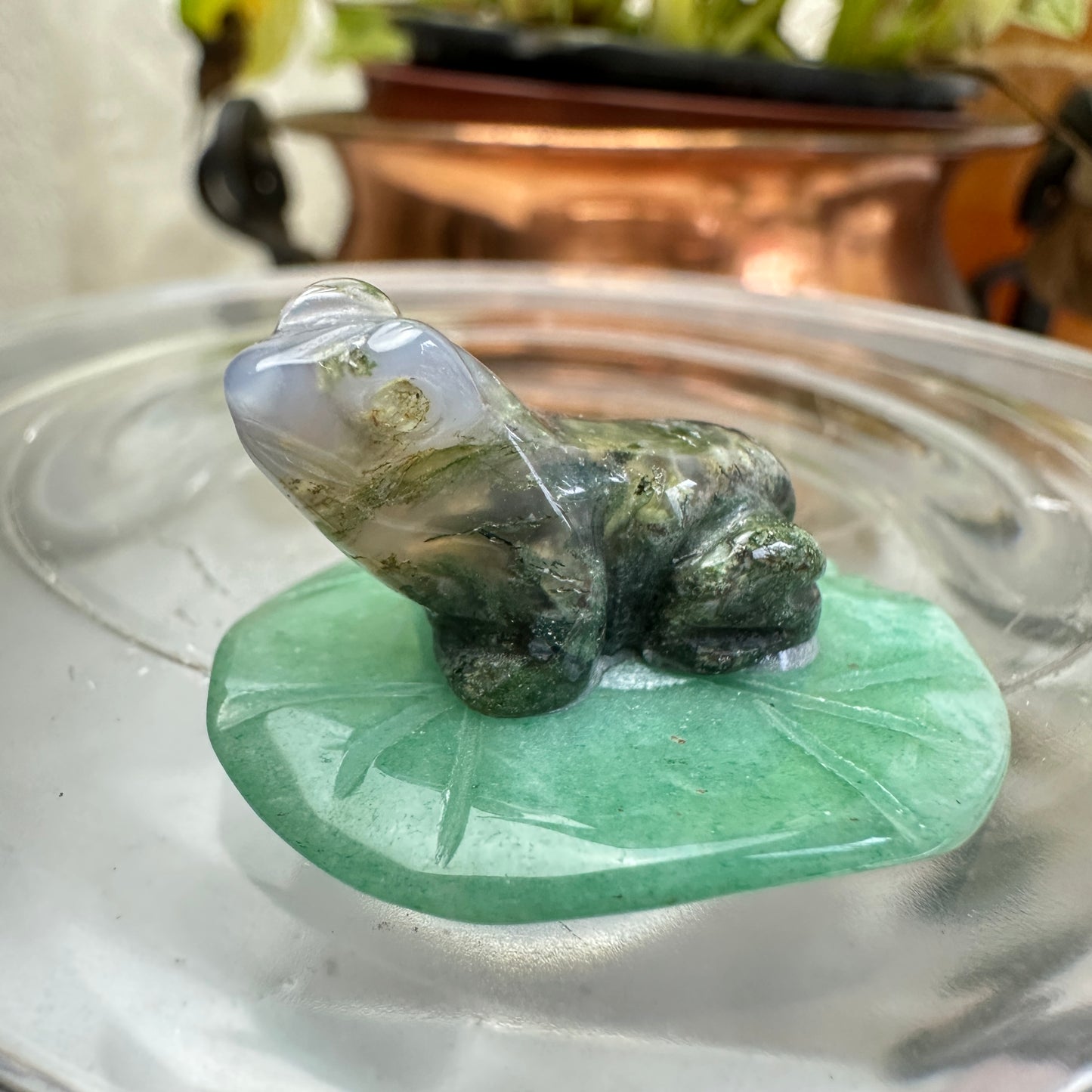 Mini Crystal Creatures on Lilypads and Leaves