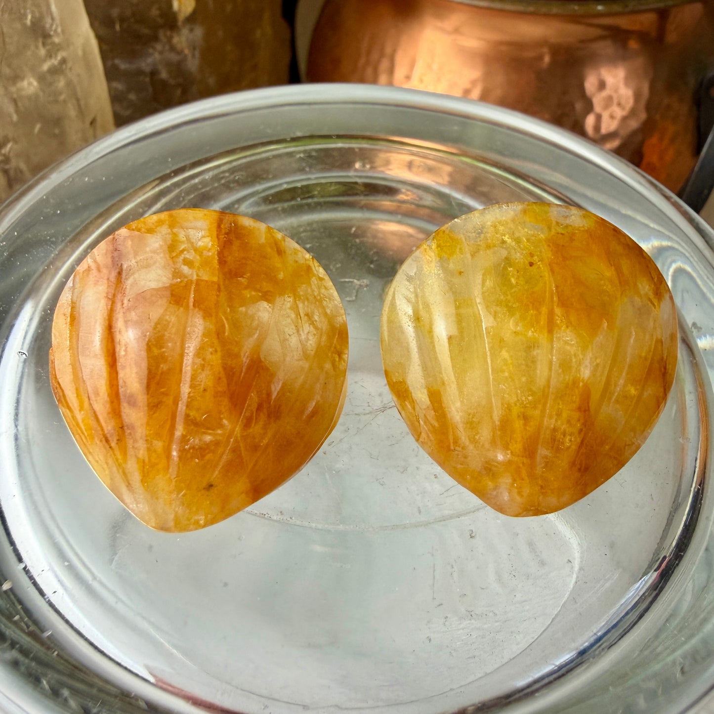 Mini Crystal Clam Shell Carving | Smoky Quartz, Golden Healer, Snowflake Obsidian | 1.2 Inch Intuitive Pick