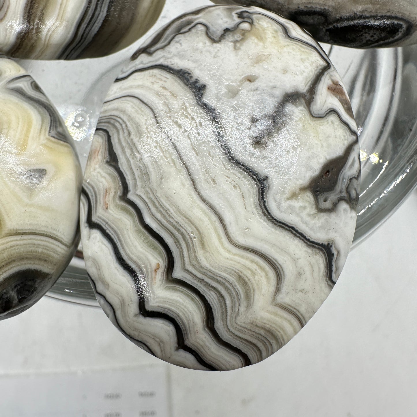 Panda Calcite Palm Stone