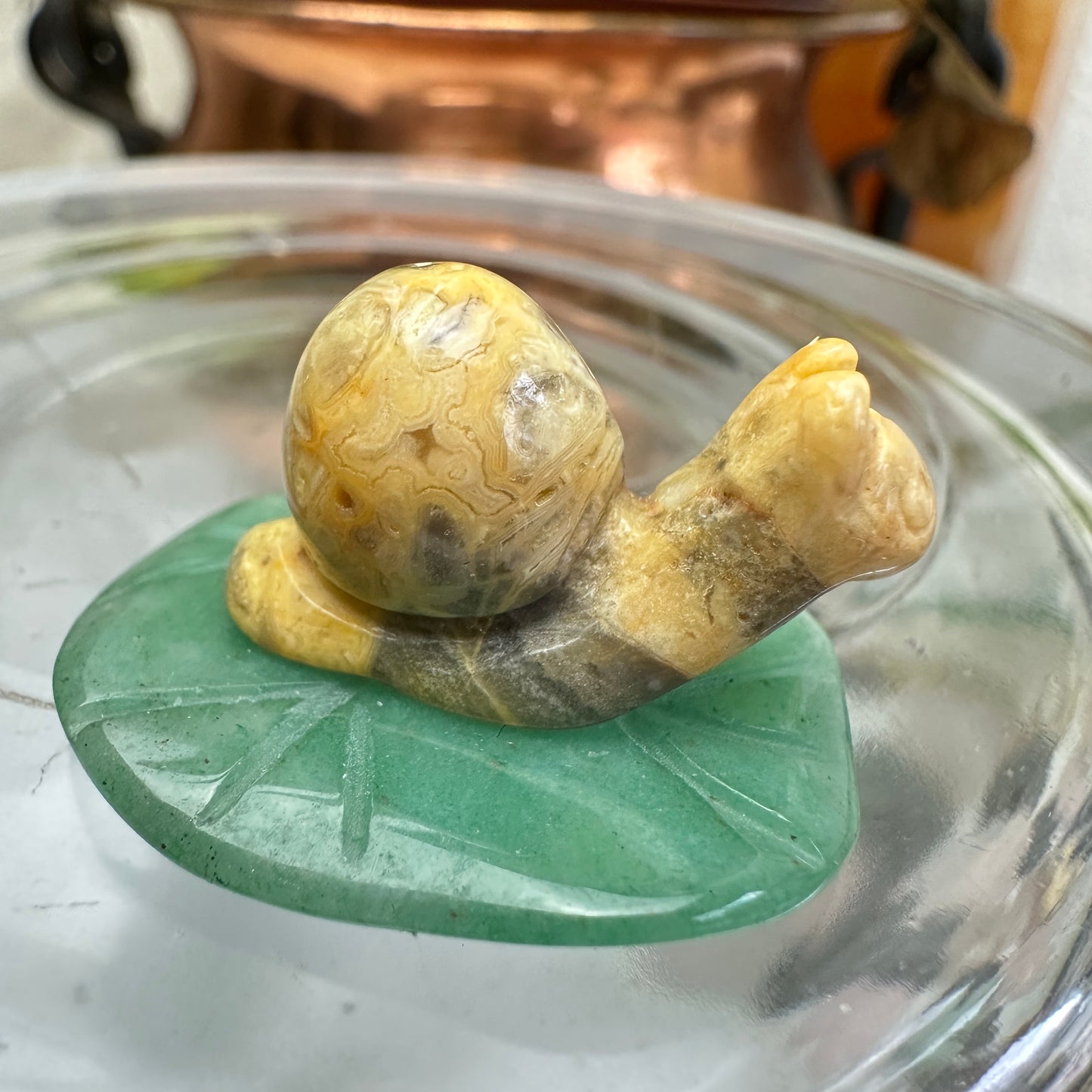 Mini Crystal Creatures on Lilypads and Leaves