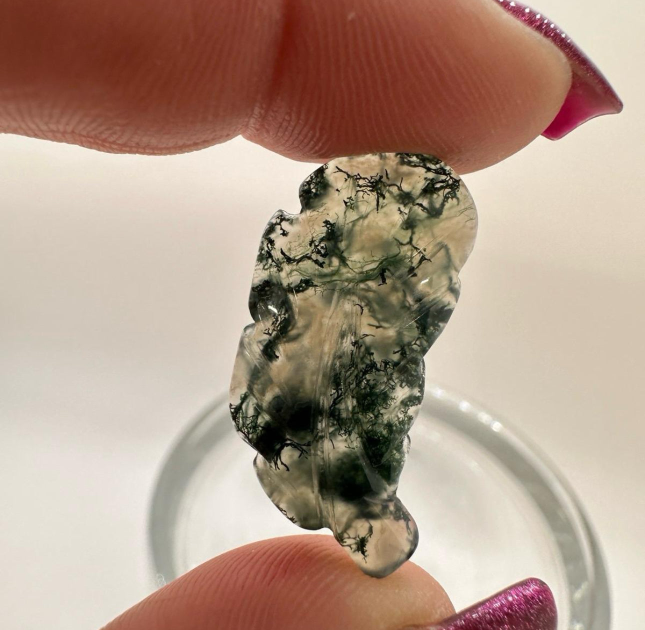 Mini Moss Agate Feather