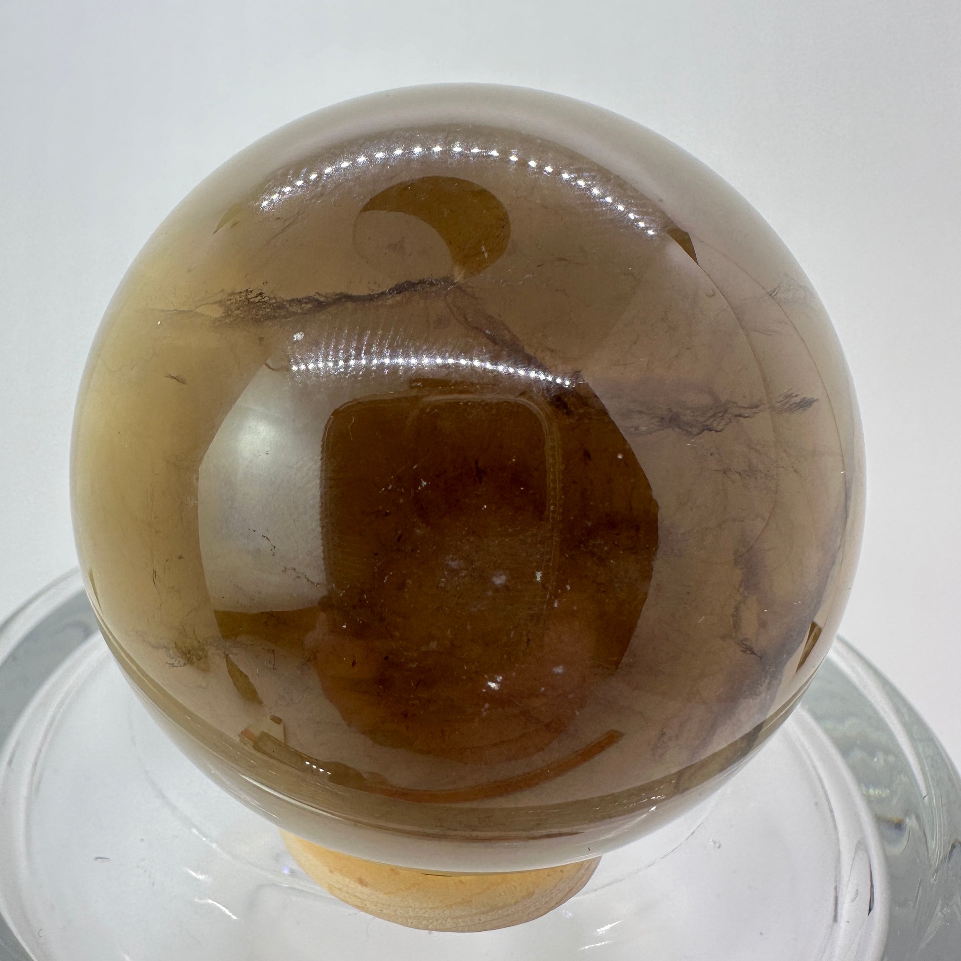 68mm Yellow Fluorite Sphere - Katie's Mystic Crystals