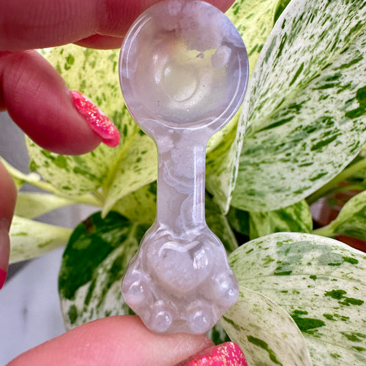 Mini Flower Agate Pet Paw Spoon - Katie's Mystic Crystals