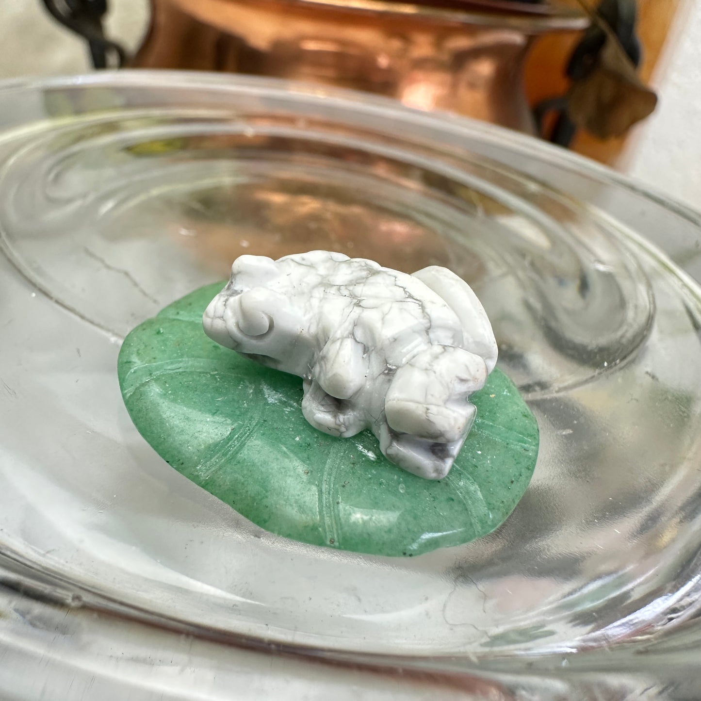 Mini Crystal Creatures on Lilypads and Leaves