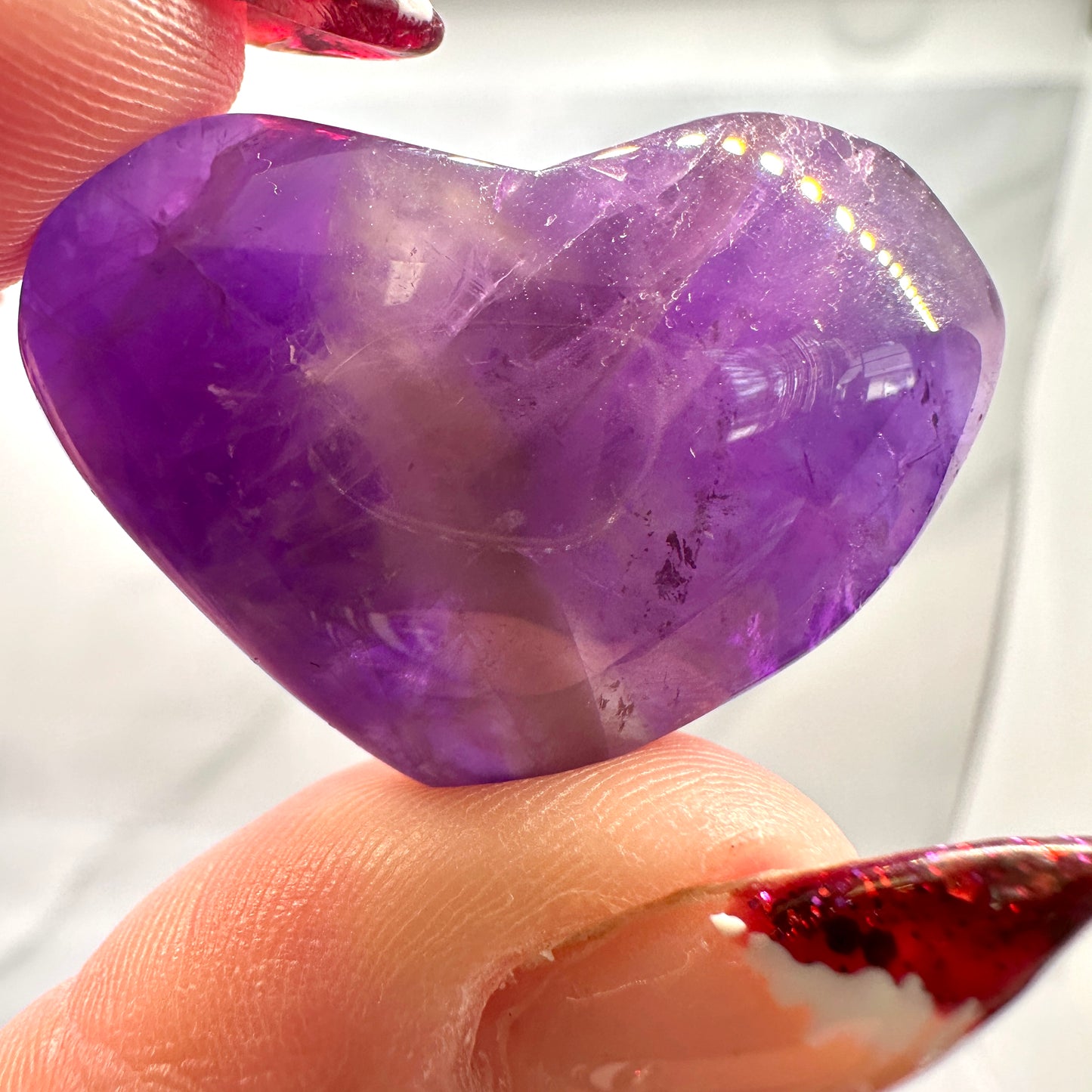 Mini Amethyst Crystal Hearts Intuitive Pick - Katie's Mystic Crystals