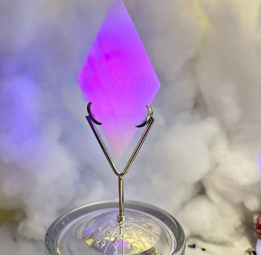 Mangano Calcite Rhombus with Stand