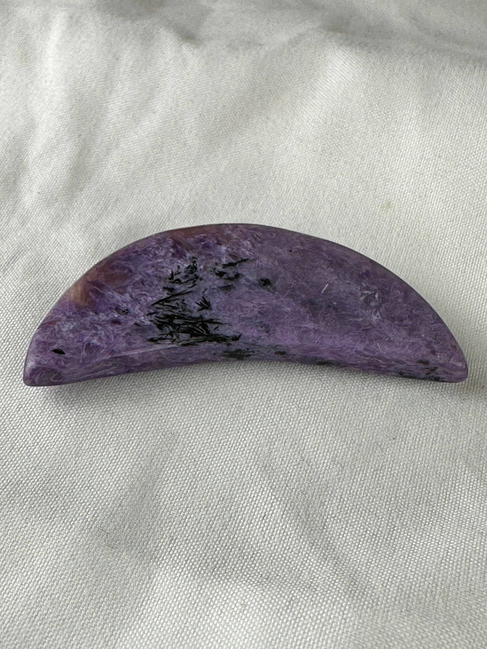 Stunning Charoite Moon Carving (A) purple, protection, energy