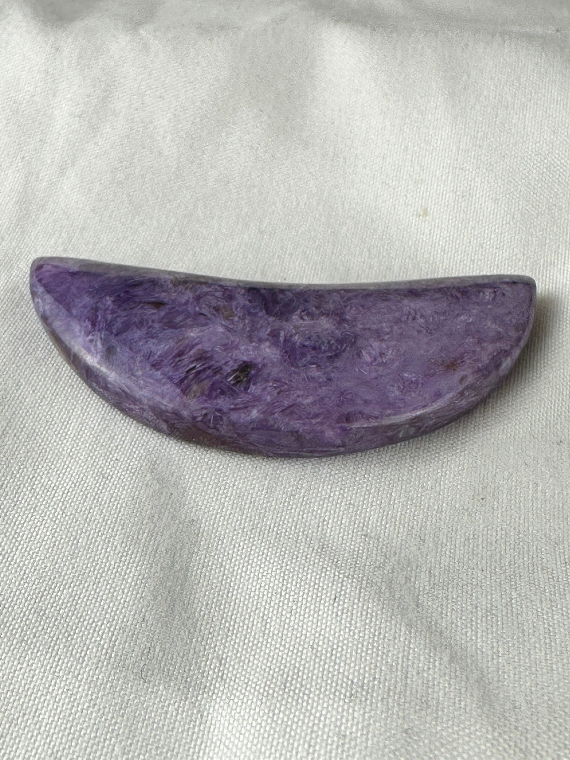Stunning Charoite Moon Carving (A) purple, protection, energy