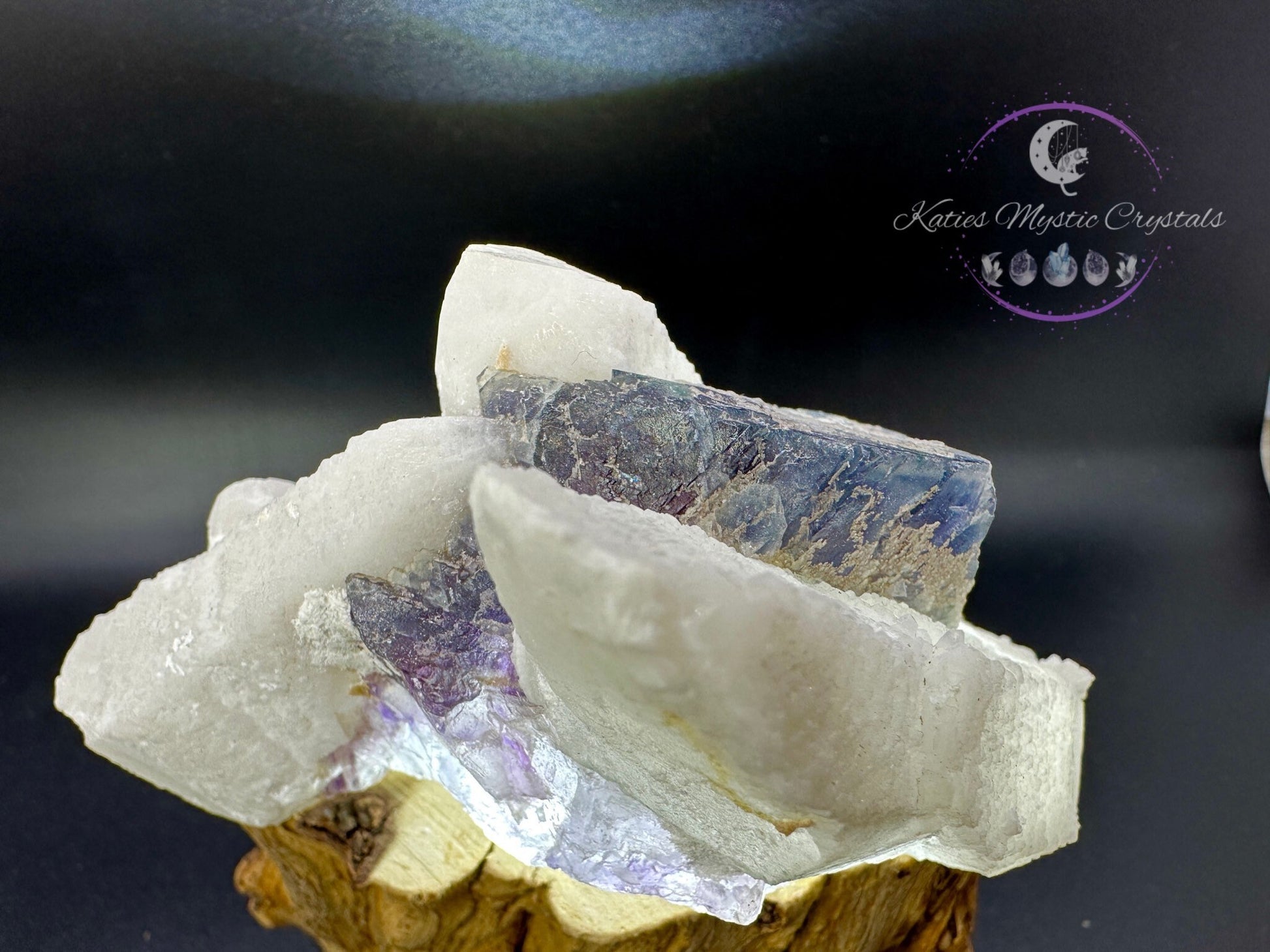 RARE Huanggang Fluorite on Candle Quartz (A) Huanggang Fluorite, Fluorite on Quartz, Candle Quartz, Healing Crystals, Crystal Gift for Her
