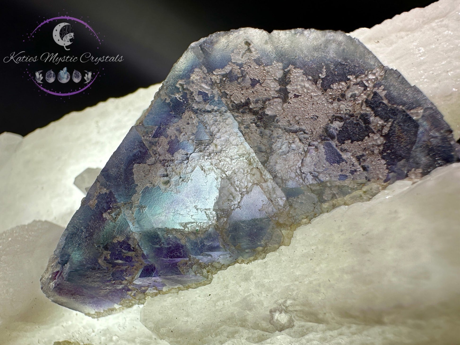 RARE Huanggang Fluorite on Candle Quartz (A) Huanggang Fluorite, Fluorite on Quartz, Candle Quartz, Healing Crystals, Crystal Gift for Her