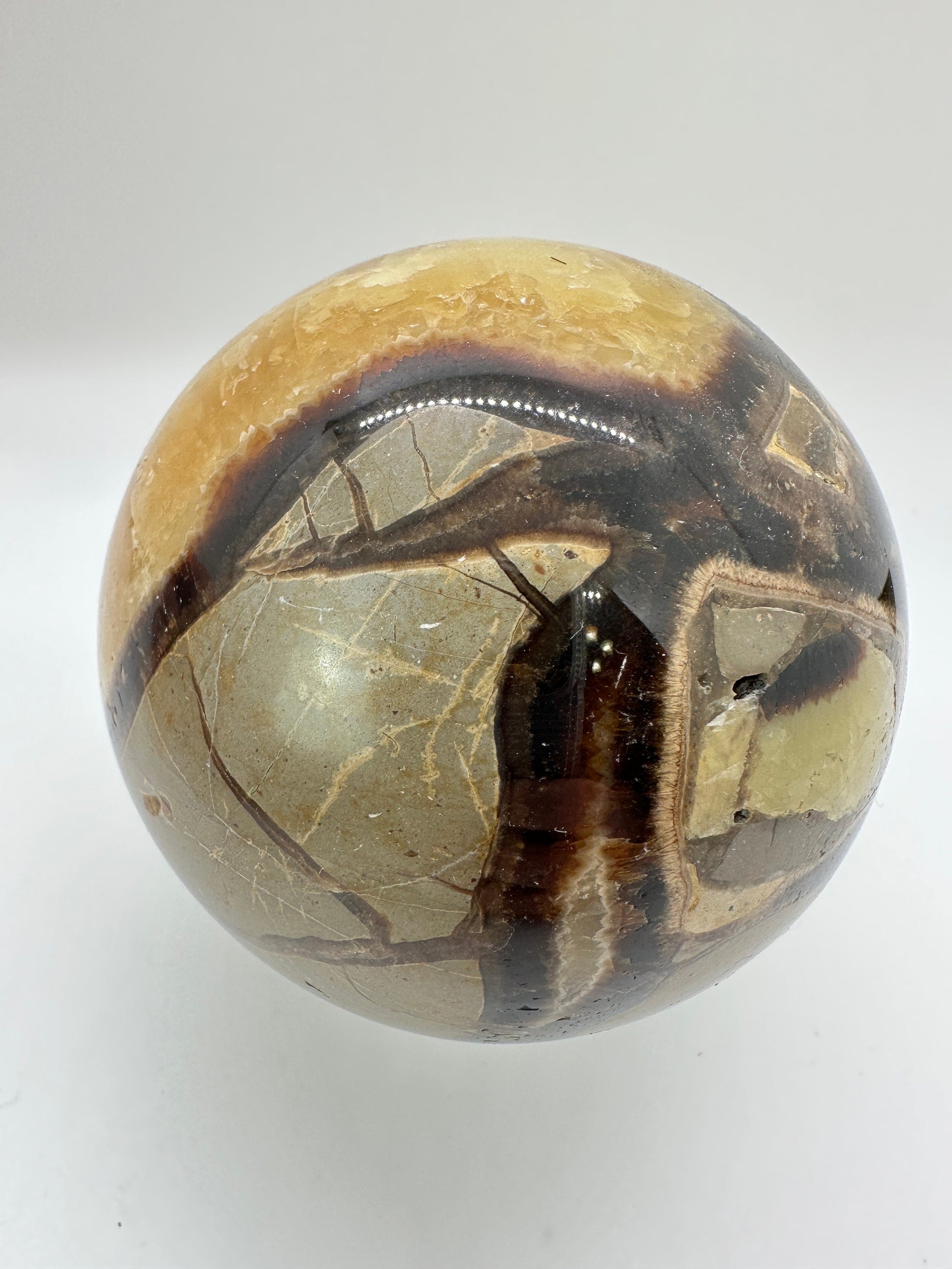 Large Septarian Sphere 82mm (B) septarian, septarian sphere, dragon stone, uv crystals, uv reactive crystal, dragon egg, large septarian - Katie's Mystic Crystals