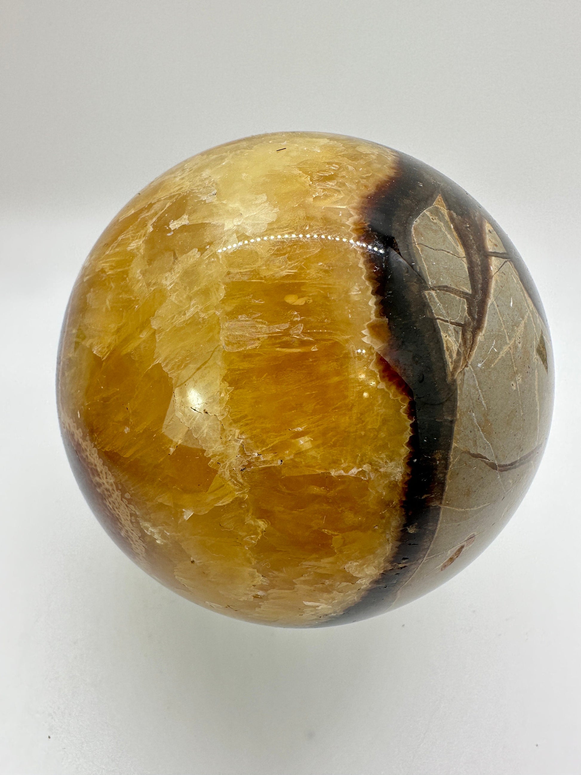 Large Septarian Sphere 82mm (B) septarian, septarian sphere, dragon stone, uv crystals, uv reactive crystal, dragon egg, large septarian - Katie's Mystic Crystals