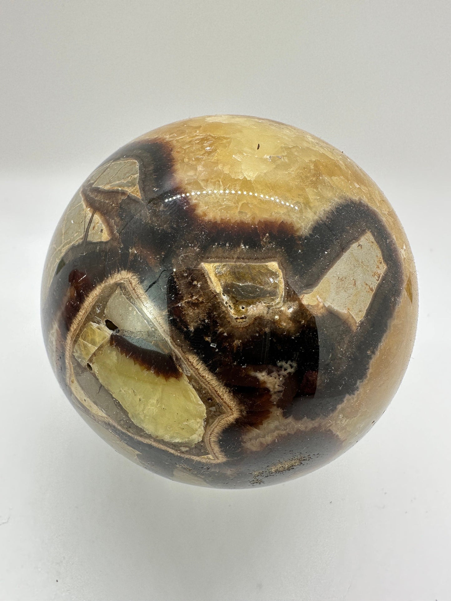 Large Septarian Sphere 82mm (B) septarian, septarian sphere, dragon stone, uv crystals, uv reactive crystal, dragon egg, large septarian - Katie's Mystic Crystals