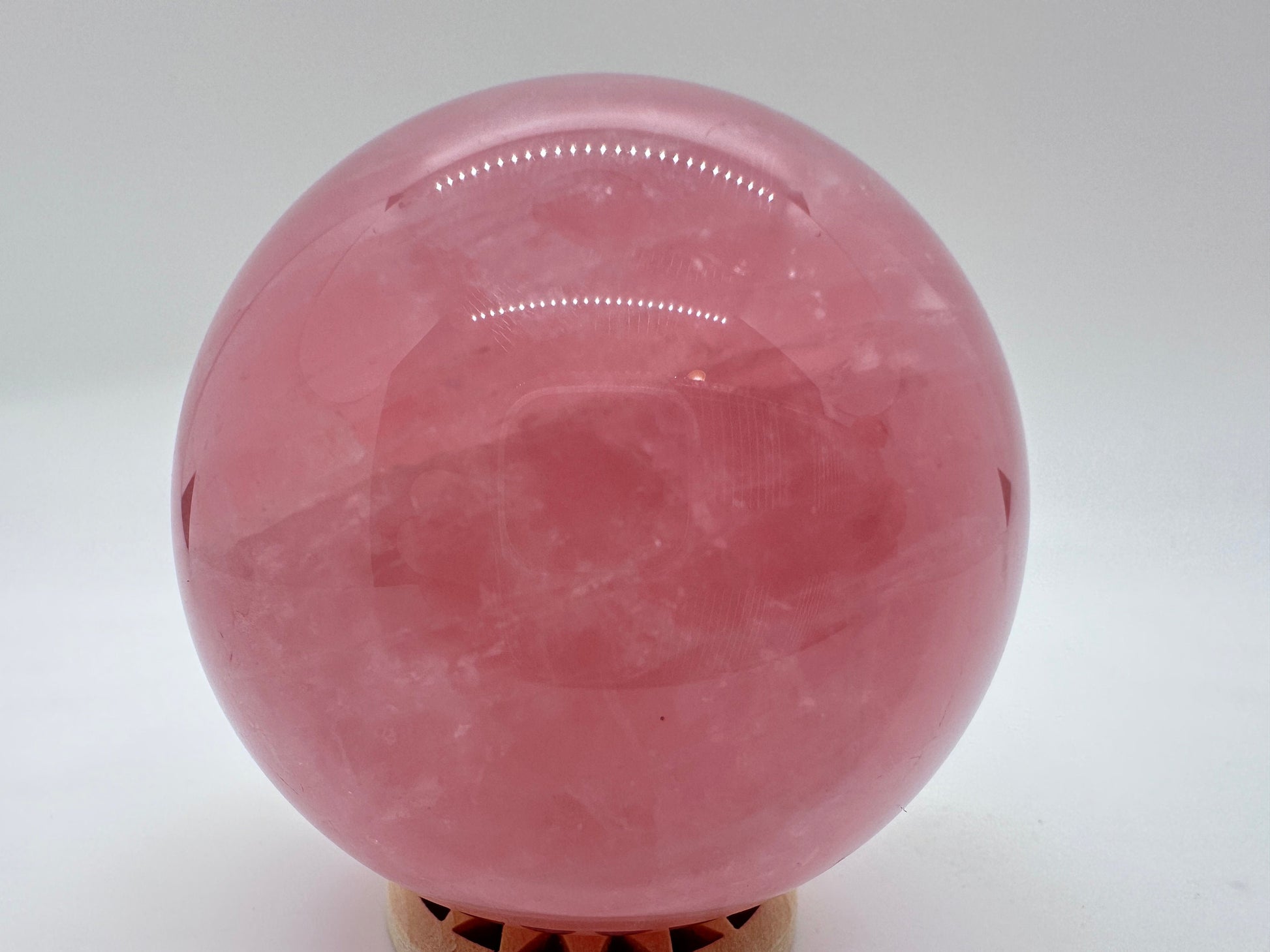 Star Rose Quartz Sphere 61mm (B) High Quality-6 Star Rose Sphere-Love Stone-Natural Star Rose Quartz-Rose Quartz-Healing Stones-Chakra Stones - Katie's Mystic Crystals