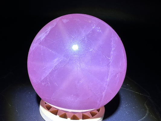 Star Rose Quartz Sphere 48.4mm (D) Top Grade 6 Star Rose Quartz, Deep Pink Rose Quartz,Star Rose Sphere, Natural Star Rose,Love Stone, Rare - Katie's Mystic Crystals