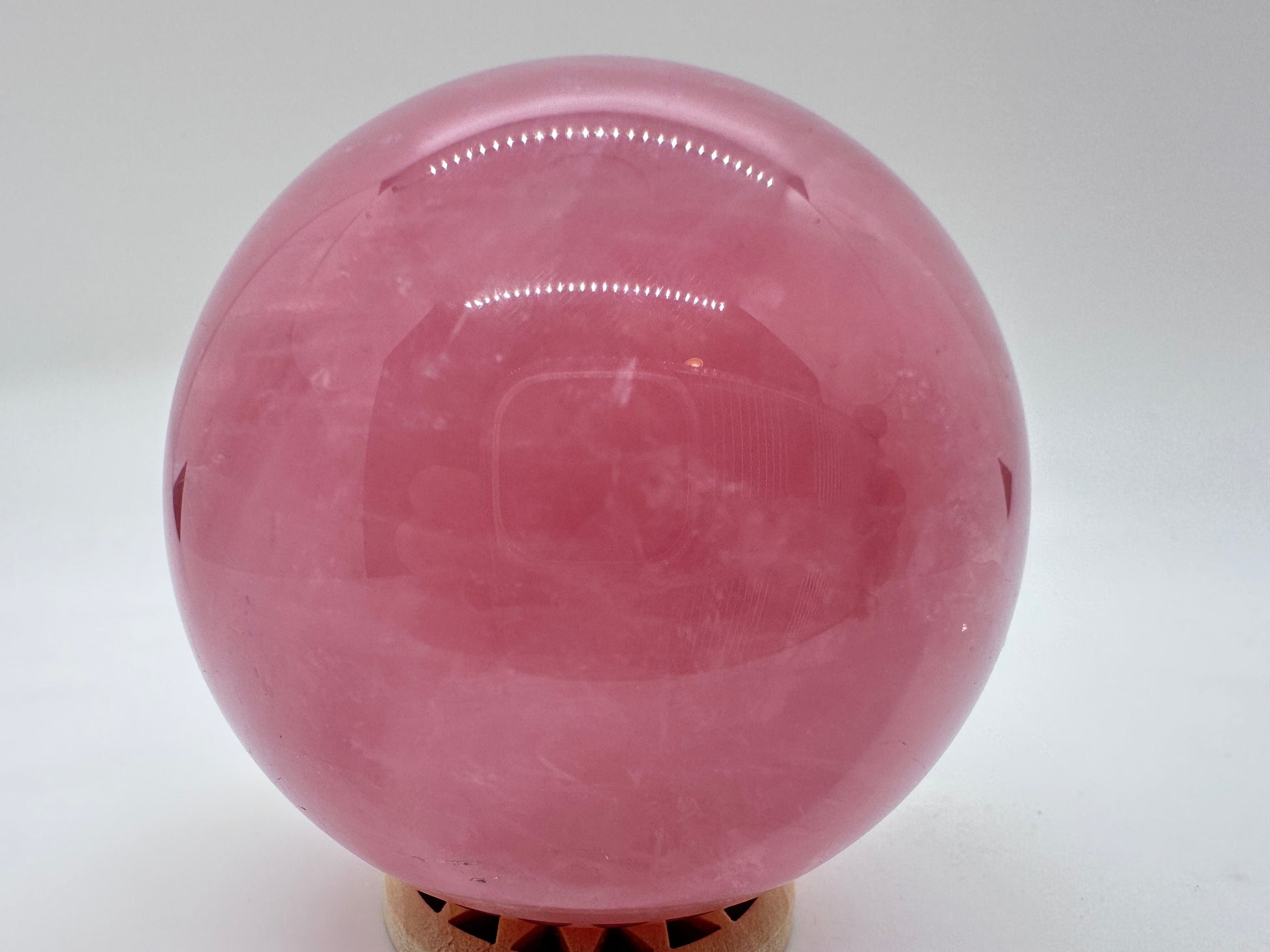 Star Rose Quartz Sphere 61mm (B) High Quality-6 Star Rose Sphere-Love Stone-Natural Star Rose Quartz-Rose Quartz-Healing Stones-Chakra Stones - Katie's Mystic Crystals