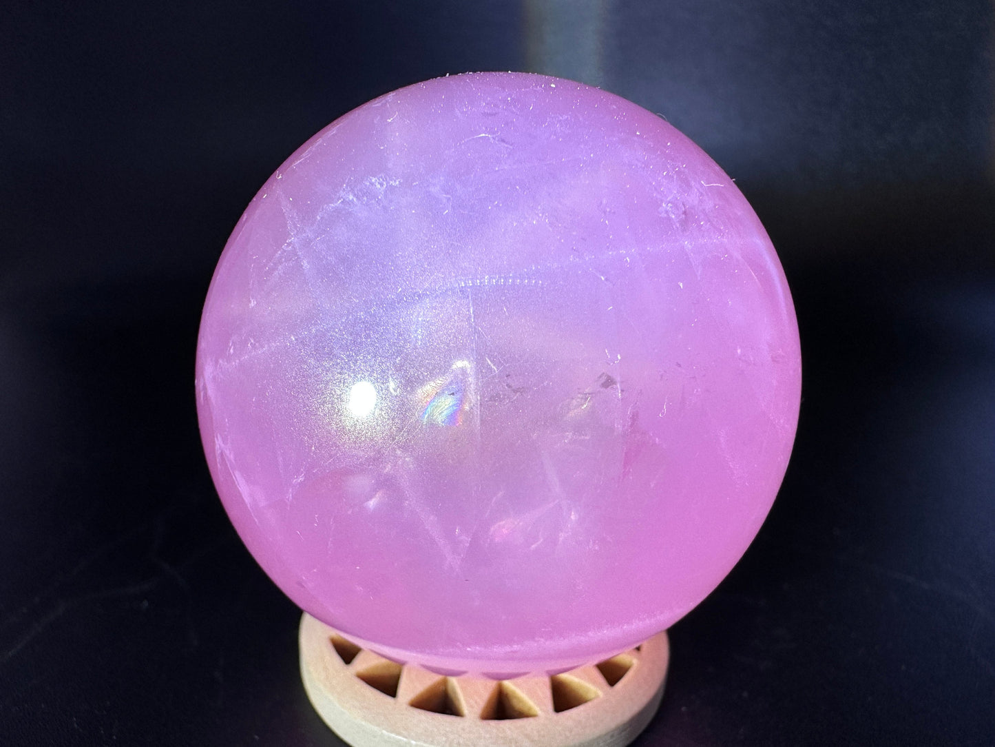 Star Rose Quartz Sphere 48.4mm (D) Top Grade 6 Star Rose Quartz, Deep Pink Rose Quartz,Star Rose Sphere, Natural Star Rose,Love Stone, Rare - Katie's Mystic Crystals