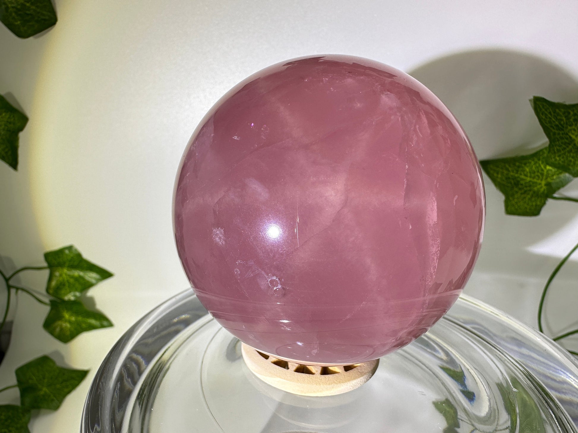 Star Rose Quartz Sphere 66.5mm (E) Top Grade 6 Star Rose Quartz, Deep Pink Rose Quartz,Star Rose Sphere, Natural Star Rose,Love Stone, Rare - Katie's Mystic Crystals
