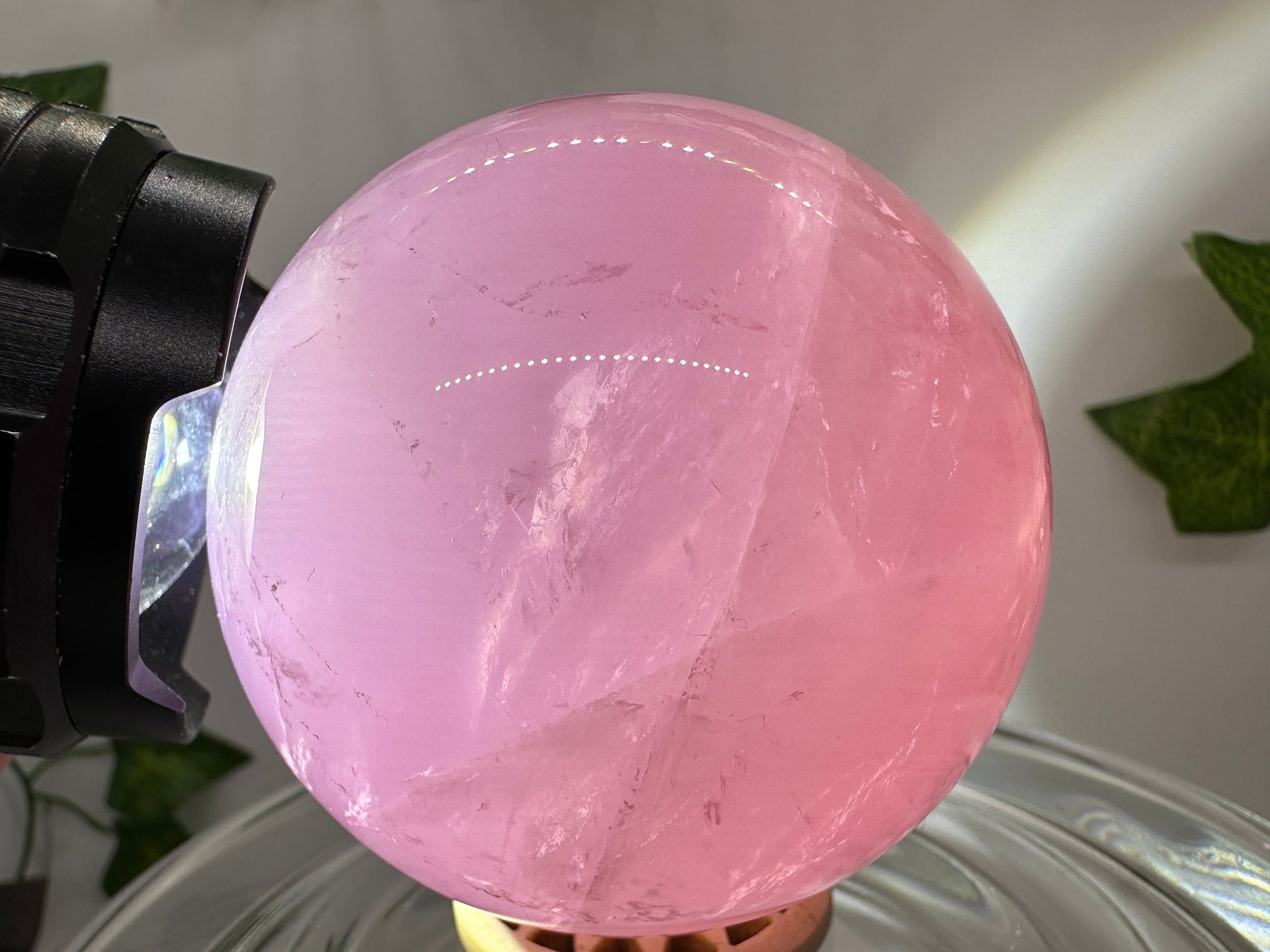 Star Rose Quartz Sphere 66.5mm (E) Top Grade 6 Star Rose Quartz, Deep Pink Rose Quartz,Star Rose Sphere, Natural Star Rose,Love Stone, Rare - Katie's Mystic Crystals