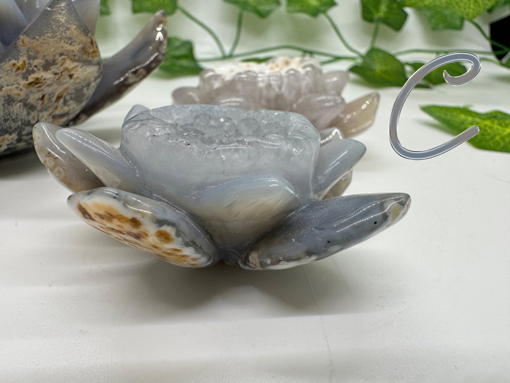 Druzy Agate Lotus, Agate Carving, Lotus Flower, Crystal Lotus, Crystal Lotus Flower, Lotus Carving, Crystal Gift, Crystal Decor, Meditation