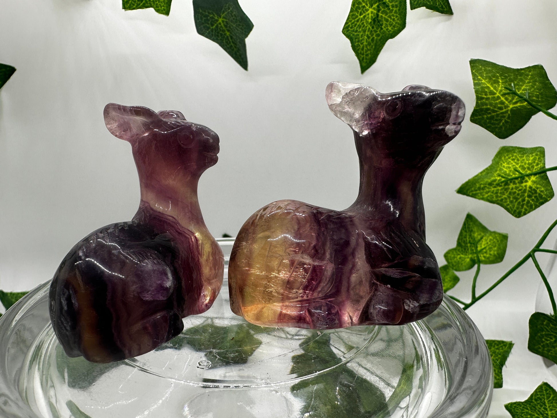 2in Rainbow Fluorite Deer Family, Crystal Carving, Crystal Animals, Deer Statue, Deer Figurine, Cottagecore, Collectables, Crystal Healing