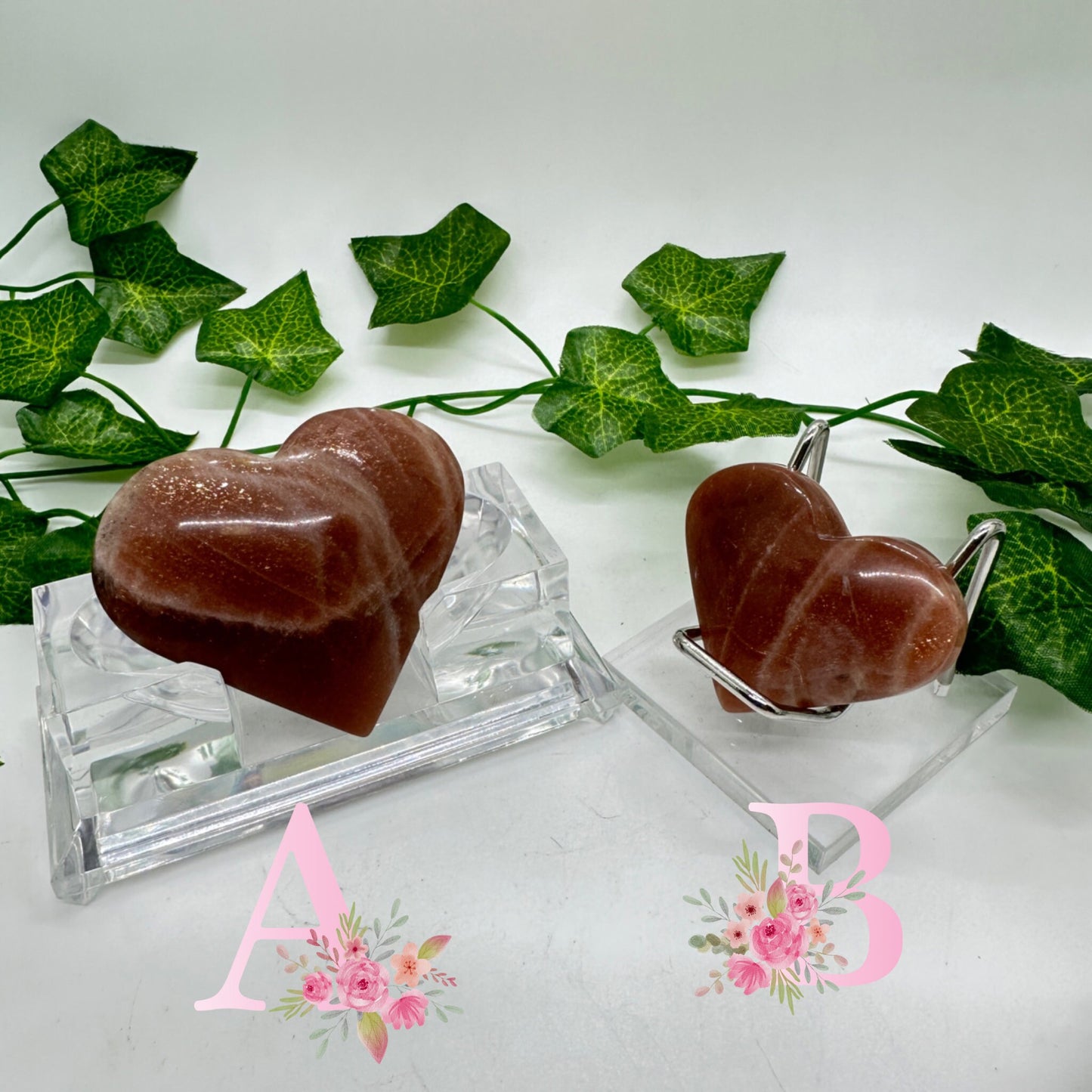 Sunstone Heart Carvings