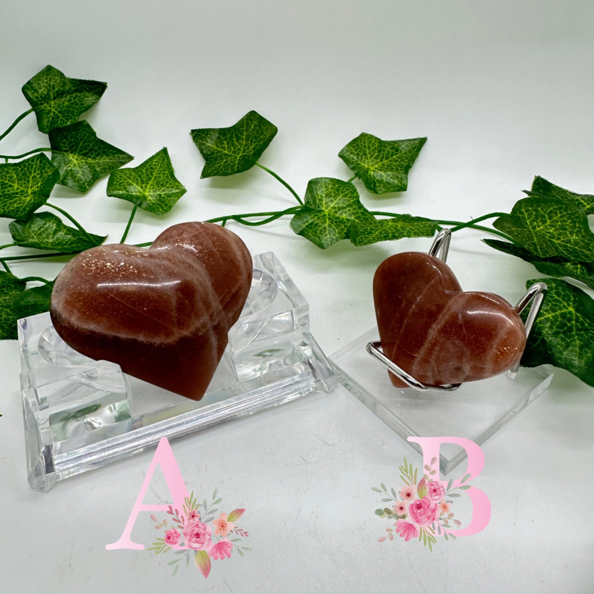 Sunstone Heart Carvings