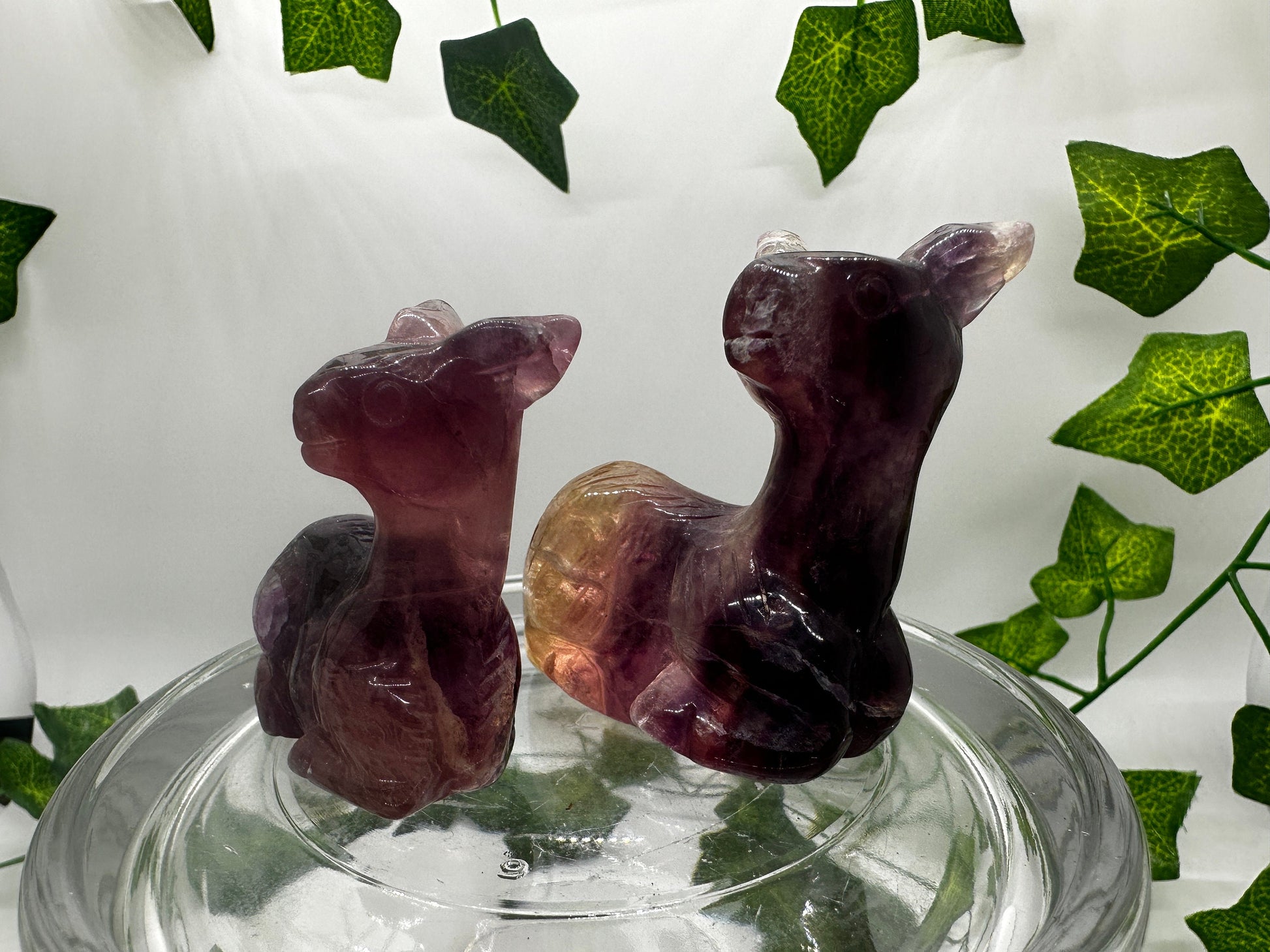 2in Rainbow Fluorite Deer Family, Crystal Carving, Crystal Animals, Deer Statue, Deer Figurine, Cottagecore, Collectables, Crystal Healing