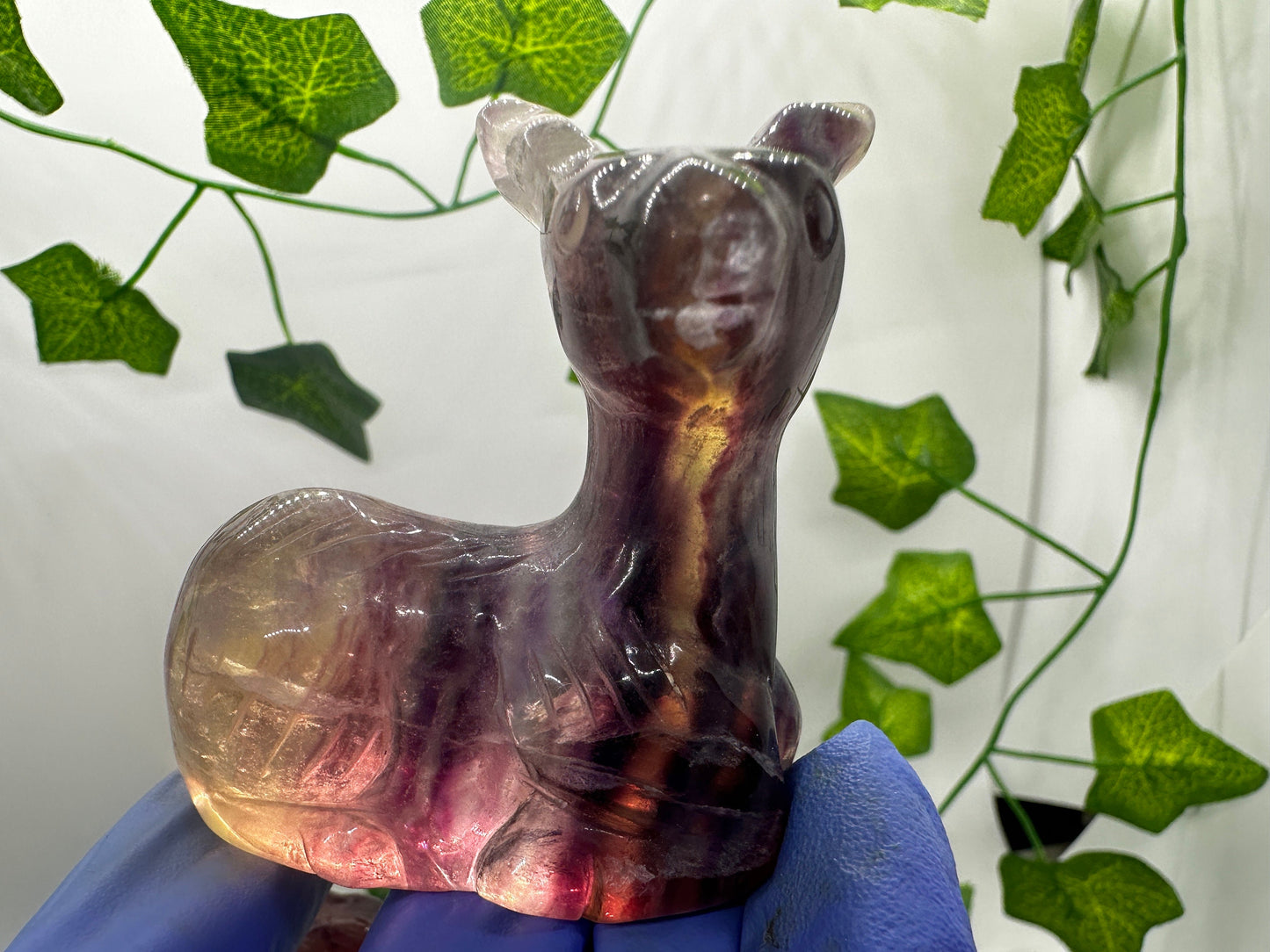 2in Rainbow Fluorite Deer Family, Crystal Carving, Crystal Animals, Deer Statue, Deer Figurine, Cottagecore, Collectables, Crystal Healing