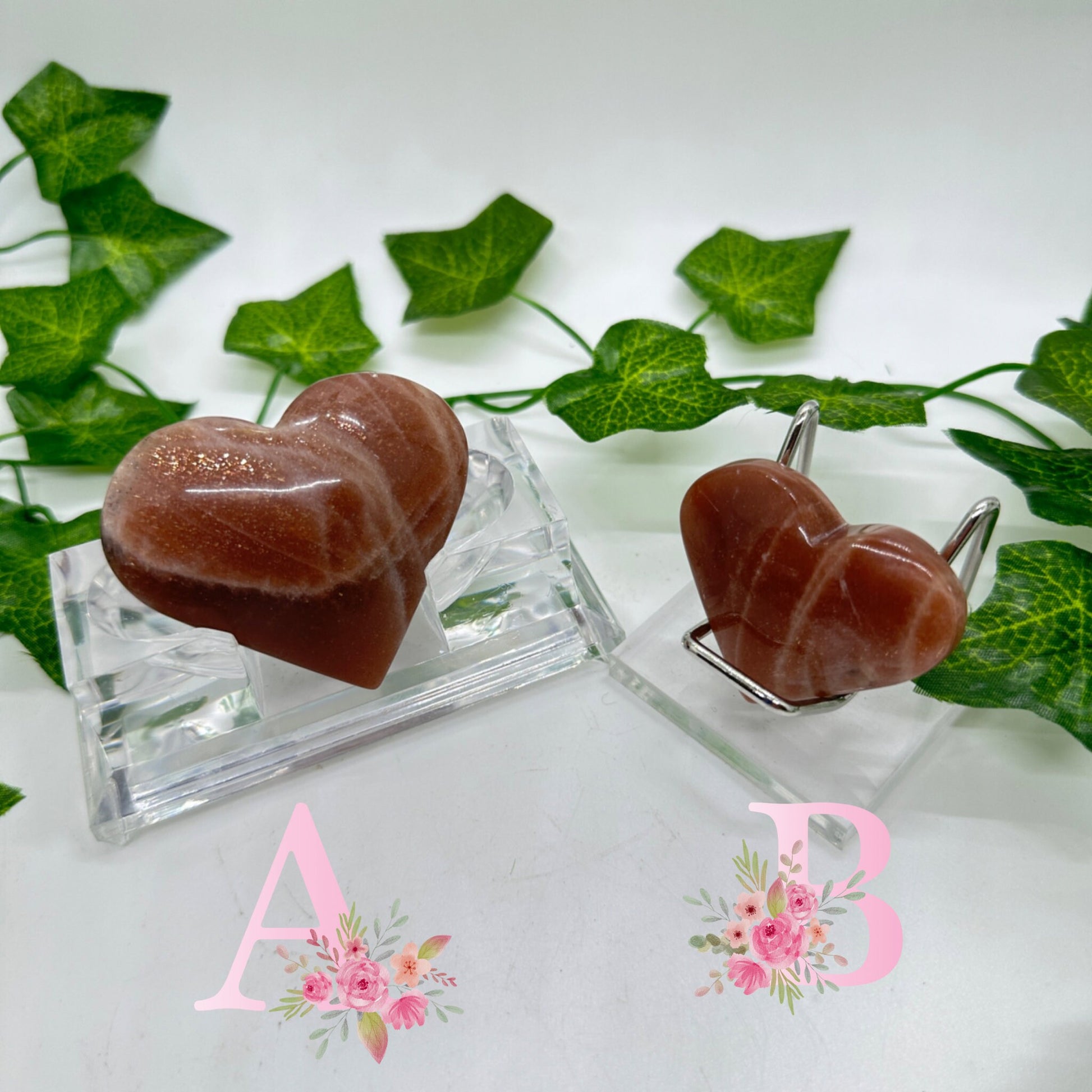 Sunstone Heart Carvings